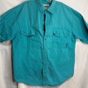 Explosive Saturday’s VINTAGE Men's Turquoise Casual Button-Down Shirt